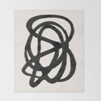 Abstract Black and White Organic Shape Elegant Monochrome Pattern Throw Blanket Gallery Image 2