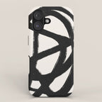 Abstract Black and White Organic Shape Elegant Monochrome Pattern iPhone Case Gallery Image 1