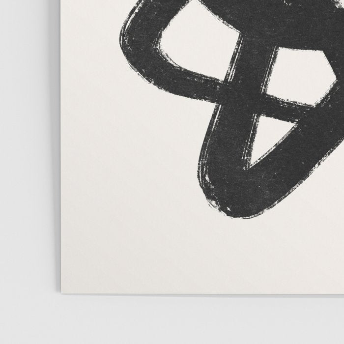 Abstract Black and White Organic Shape Elegant Monochrome Pattern Poster Gallery Image 3