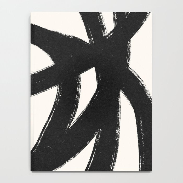 Abstract Black and White Organic Shape Elegant Monochrome Pattern Notebook Gallery Image 4