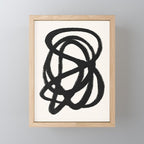 Abstract Black and White Organic Shape Elegant Monochrome Pattern Mini Art Print Gallery Image 1