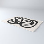 Abstract Black and White Organic Shape Elegant Monochrome Pattern Rug Gallery Image 3