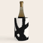 Abstract Black and White Organic Shape Elegant Monochrome Pattern Wine Chiller Gallery Image 2