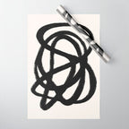 Abstract Black and White Organic Shape Elegant Monochrome Pattern Wrapping Paper Gallery Image 1