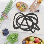 Abstract Black and White Organic Shape Elegant Monochrome Pattern Cutting Board Gallery Image 2