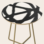 Abstract Black and White Organic Shape Elegant Monochrome Pattern Side Table Gallery Image 2