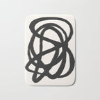 Abstract Black and White Organic Shape Elegant Monochrome Pattern Bath Mat Gallery Image 1