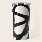 Abstract Black and White Organic Shape Elegant Monochrome Pattern Travel Mug Gallery Image 1