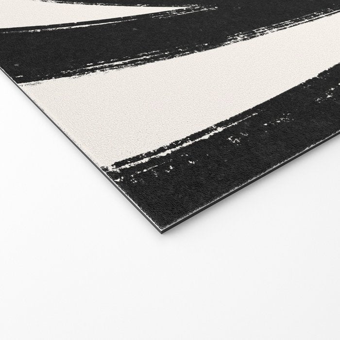 Abstract Black and White Organic Shape Elegant Monochrome Pattern Welcome Mat Gallery Image 2
