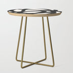 Abstract Black and White Organic Shape Elegant Monochrome Pattern Side Table Gallery Image 1