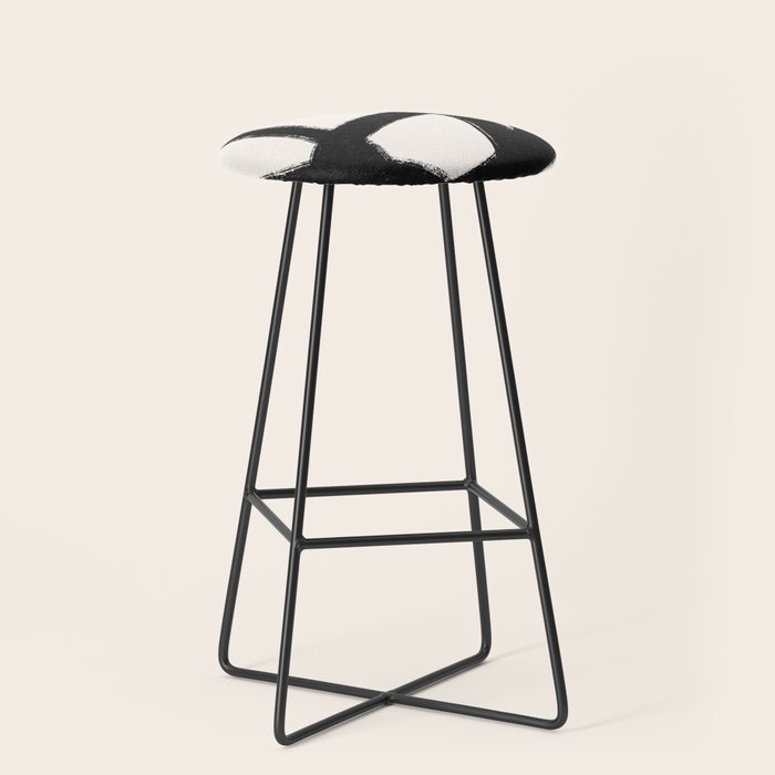 Abstract Black and White Organic Shape Elegant Monochrome Pattern Stool Gallery Image 1