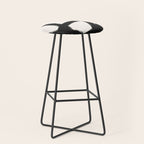 Abstract Black and White Organic Shape Elegant Monochrome Pattern Stool Gallery Image 1