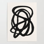 Abstract Black and White Organic Shape Elegant Monochrome Pattern Poster Gallery Image 4