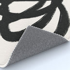 Abstract Black and White Organic Shape Elegant Monochrome Pattern Rug Gallery Image 4