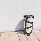 Abstract Black and White Organic Shape Elegant Monochrome Pattern Travel Mug Gallery Image 4