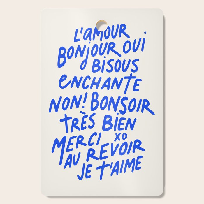 French Words Cutting Board Gallery Image 1