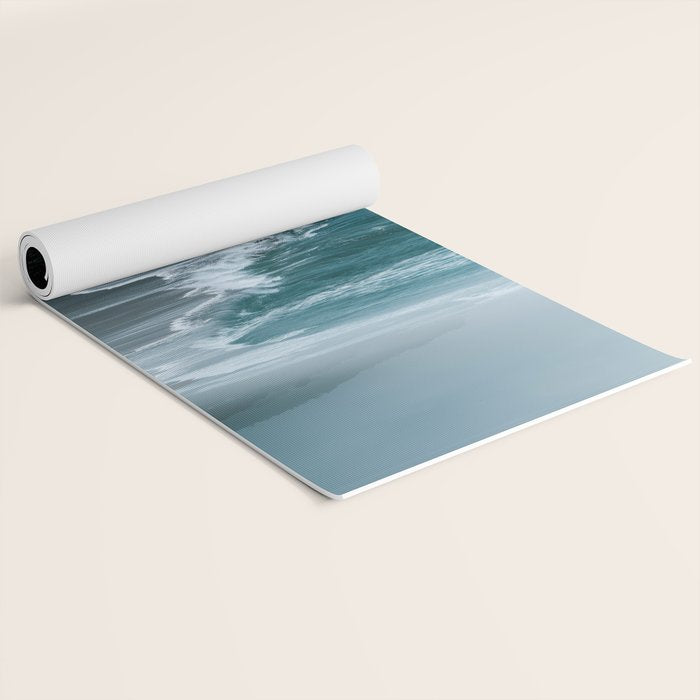 Misty Shoreline - Moody Ocean Photography Print Yoga Mat Gallery Image 2