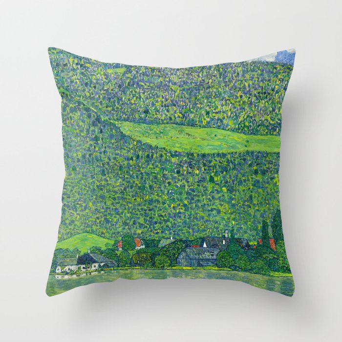 Gustav Klimet "Litzlberg on Lake Attersee" Throw Pillow Gallery Image 6
