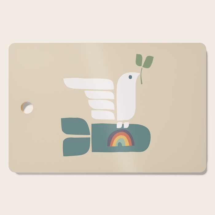 Peace dove and rainbow bomb Cutting Board Gallery Image 1