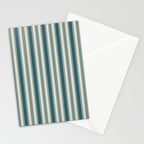 Vintage stripes wallpaper design dark teal pattern Stationery Card Gallery Image 2