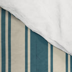 Vintage stripes wallpaper design dark teal pattern Comforter Gallery Image 4