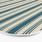 Vintage stripes wallpaper design dark teal pattern Bath Mat Gallery Image 3