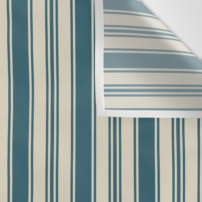 Vintage stripes wallpaper design dark teal pattern Wall Tapestry Gallery Image 3