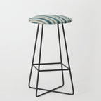 Vintage stripes wallpaper design dark teal pattern Stool Gallery Image 1