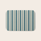 Vintage stripes wallpaper design dark teal pattern Bath Mat Gallery Image 1