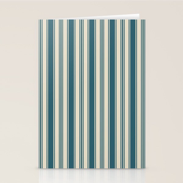 Vintage stripes wallpaper design dark teal pattern Stationery Card Gallery Image 2