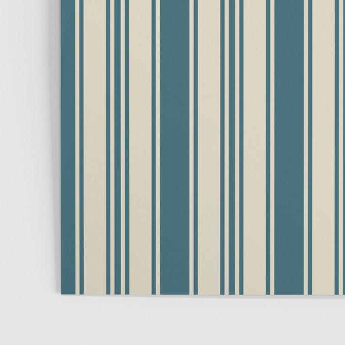 Vintage stripes wallpaper design dark teal pattern Poster Gallery Image 3