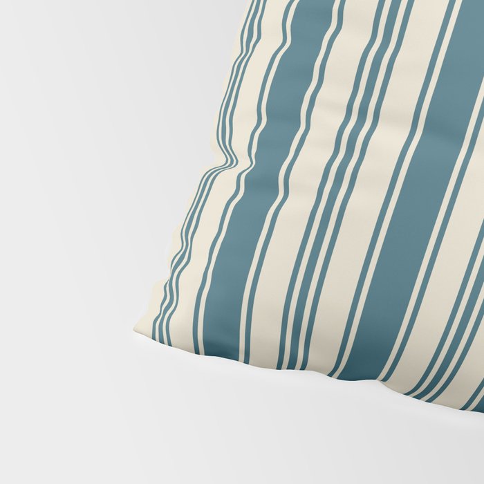 Vintage stripes wallpaper design dark teal pattern Pillow Sham Gallery Image 4