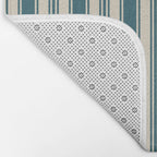 Vintage stripes wallpaper design dark teal pattern Bath Mat Gallery Image 2