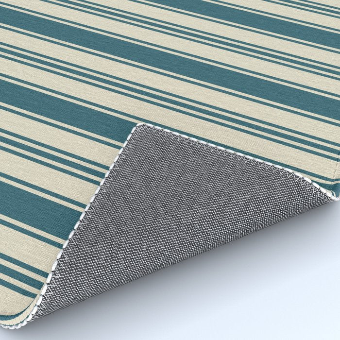 Vintage stripes wallpaper design dark teal pattern Rug Gallery Image 4