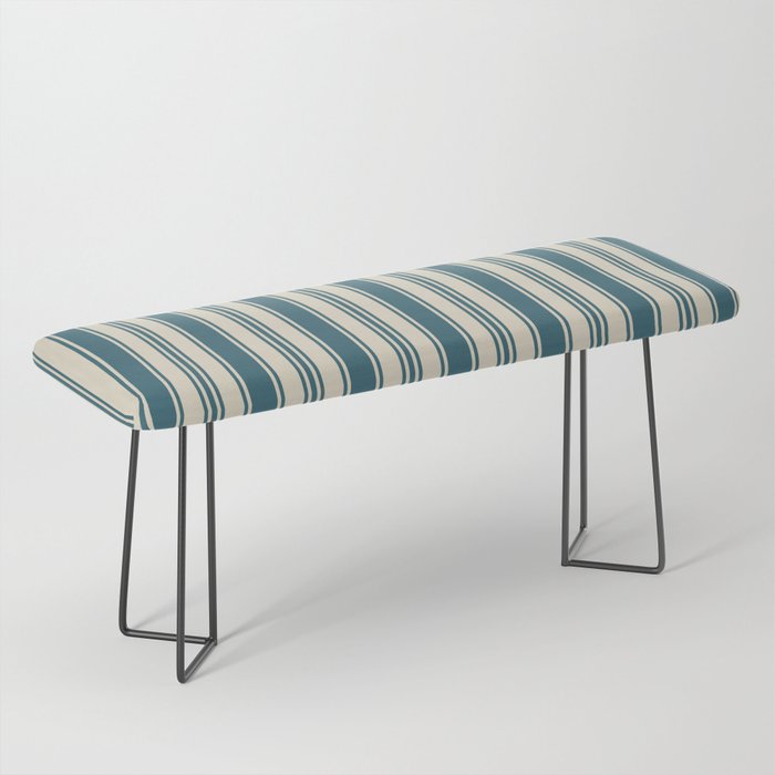 Vintage stripes wallpaper design dark teal pattern Bench Gallery Image 1