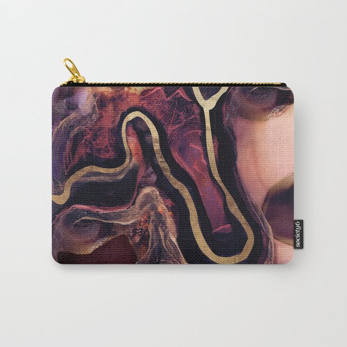 Golden River Abstract Carry All Pouch Gallery Image 1