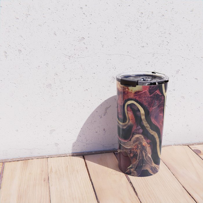 Golden River Abstract Travel Mug Gallery Image 4