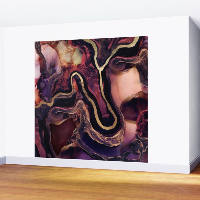 Golden River Abstract Wall Mural Gallery Image 2