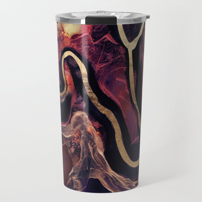 Golden River Abstract Travel Mug Gallery Image 1