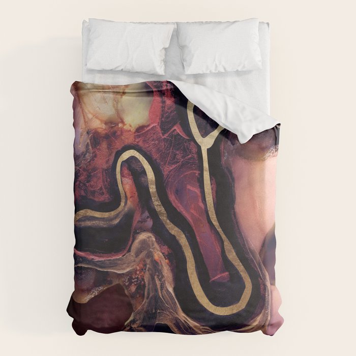 Golden River Abstract Duvet Cover Gallery Image 6