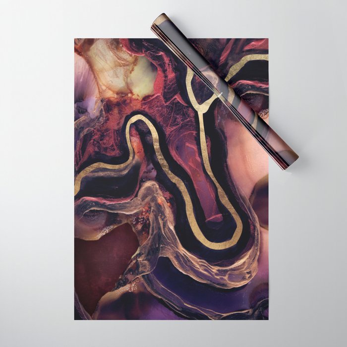 Golden River Abstract Wrapping Paper Gallery Image 1