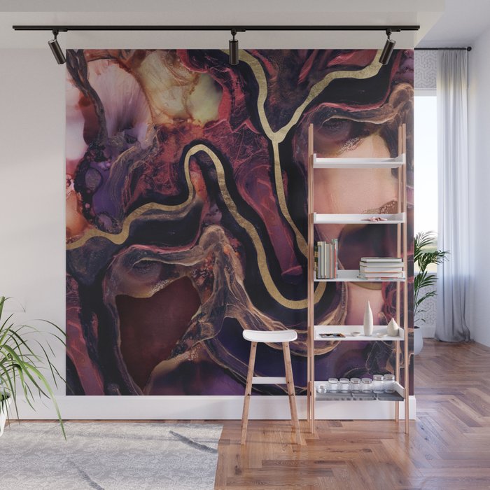 Golden River Abstract Wall Mural Gallery Image 1