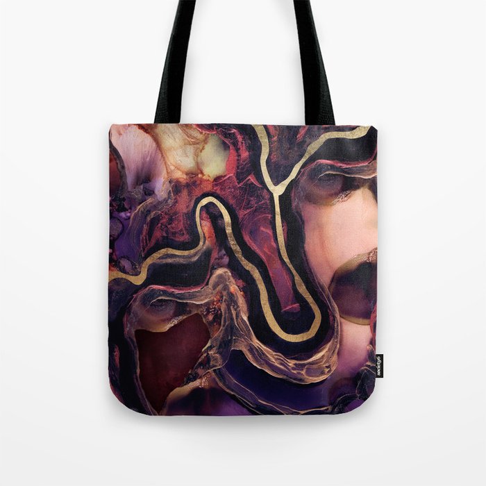 Golden River Abstract Tote Bag Gallery Image 1