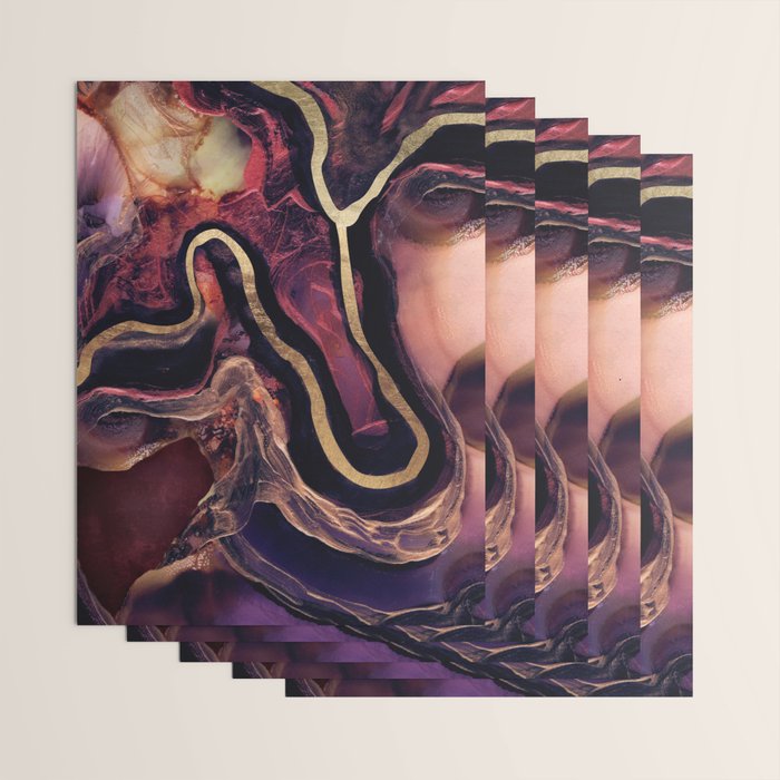 Golden River Abstract Wrapping Paper Gallery Image 3