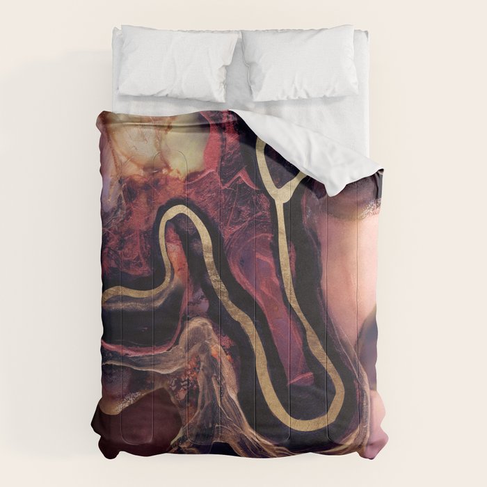 Golden River Abstract Comforter Gallery Image 1