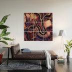 Golden River Abstract Wood Wall Art Gallery Image 2