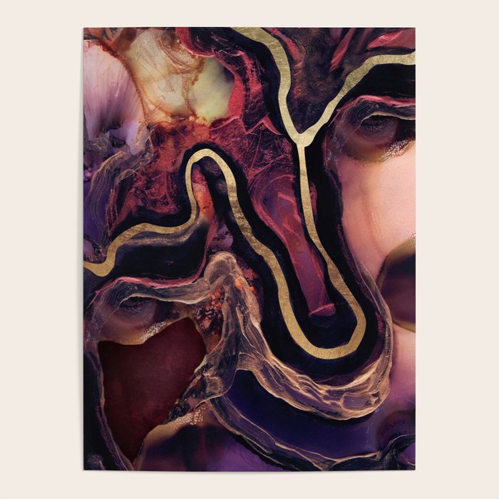 Golden River Abstract Poster Gallery Image 1