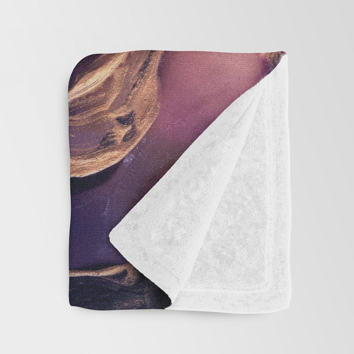 Golden River Abstract Throw Blanket Gallery Image 3