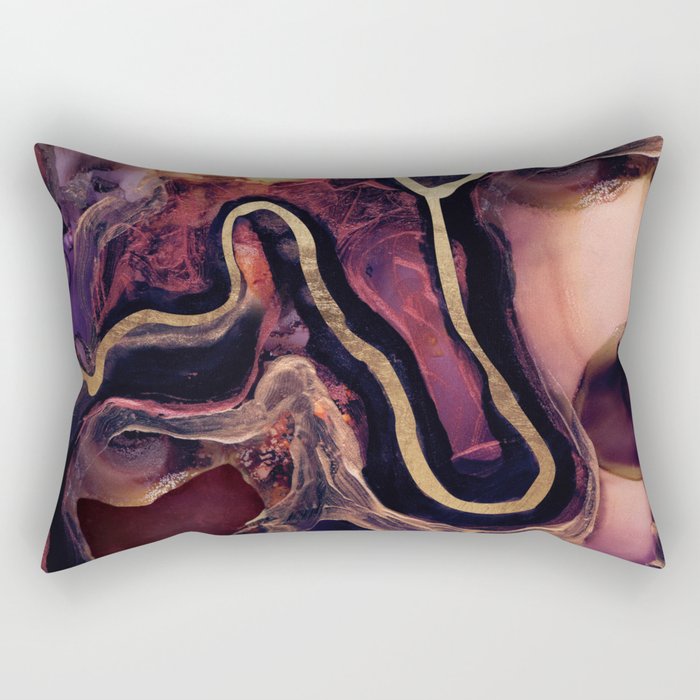 Golden River Abstract Rectangular Pillow Gallery Image 2