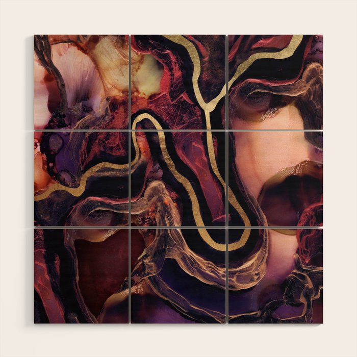 Golden River Abstract Wood Wall Art Gallery Image 1